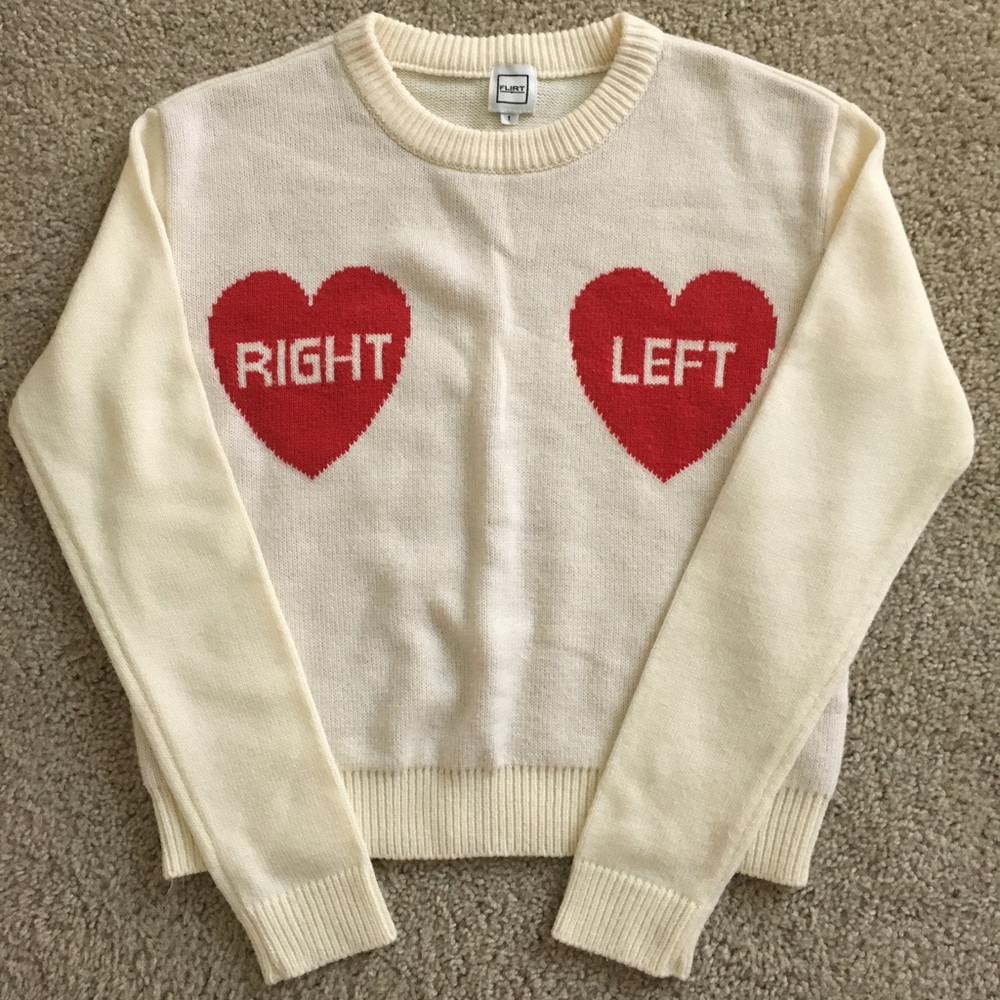 FLIRT Right and left heart sweater